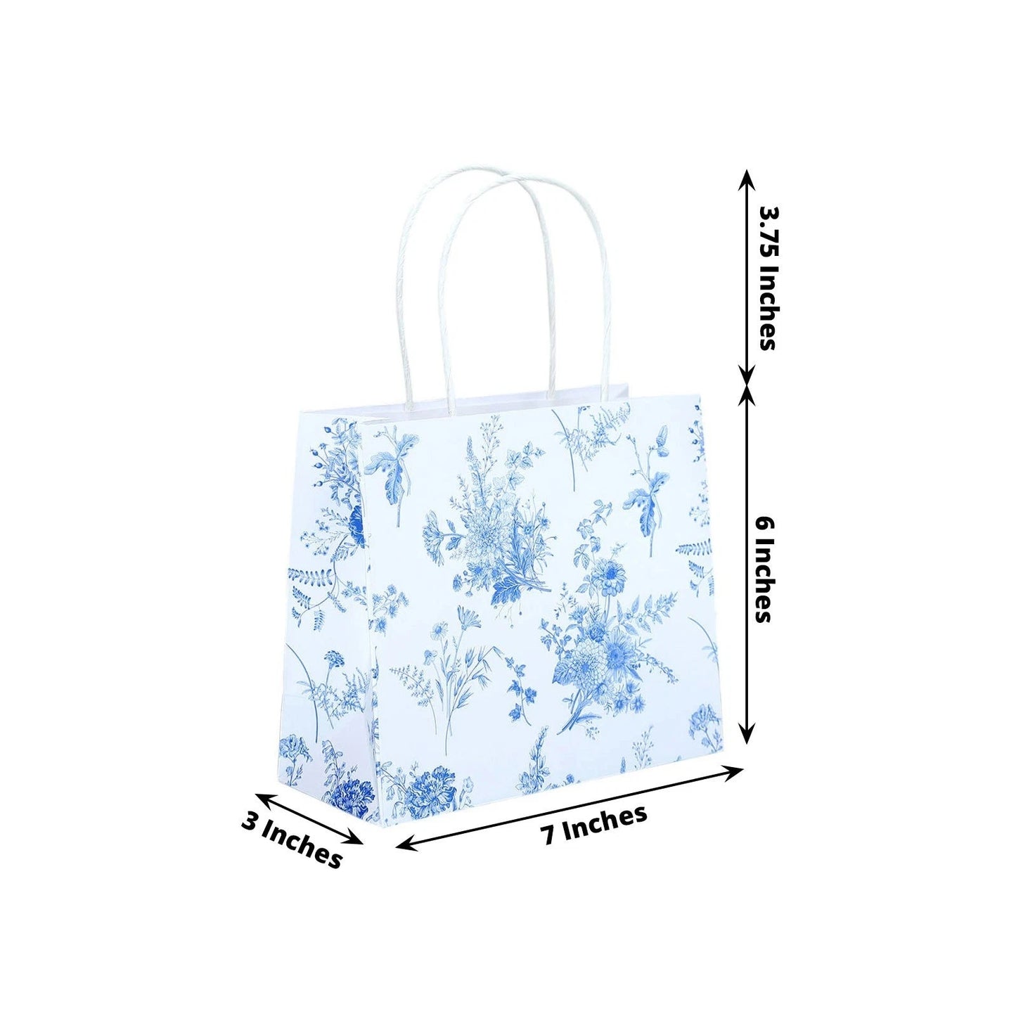 Home Collection Pack of 12 Toile Paper Gift Bags with Handles