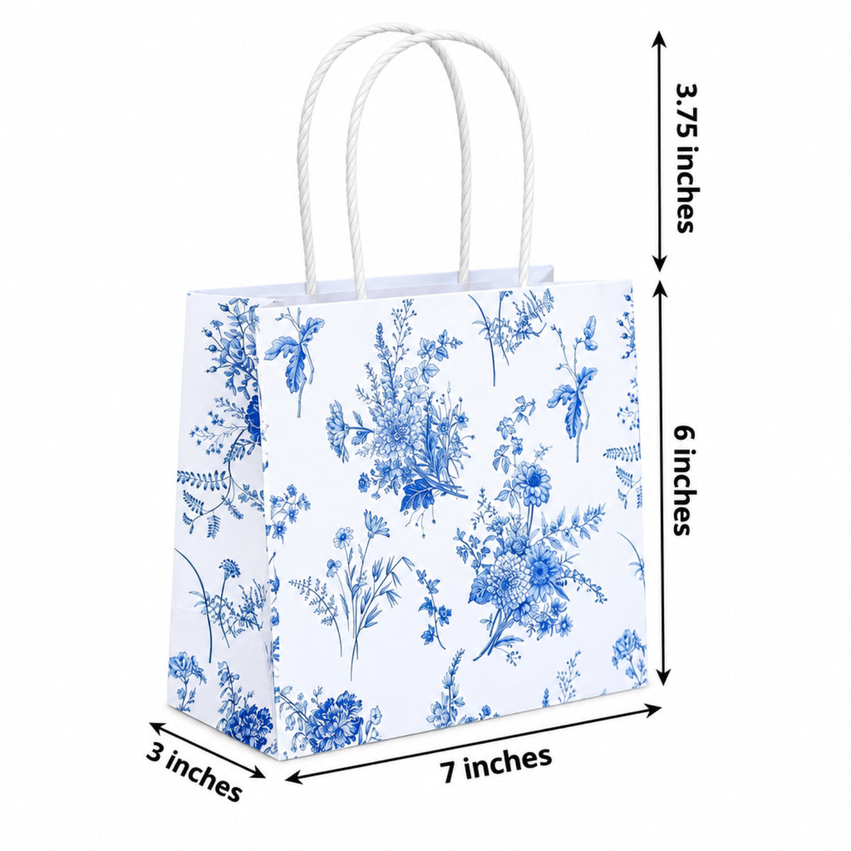 Home Collection Pack of 12 Toile Paper Gift Bags with Handles