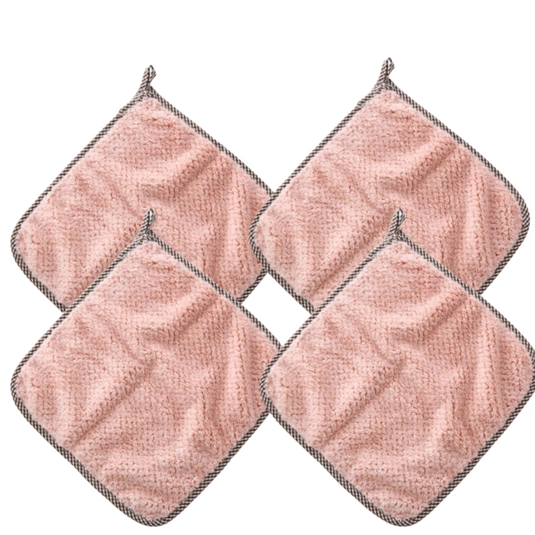 4× Coral Velvet Dish Cloths