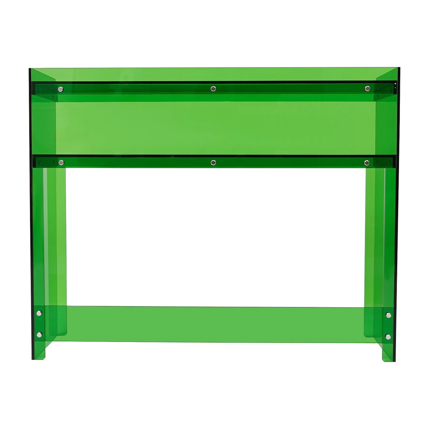 Entryway Table Acrylic Desk with Open Shelves