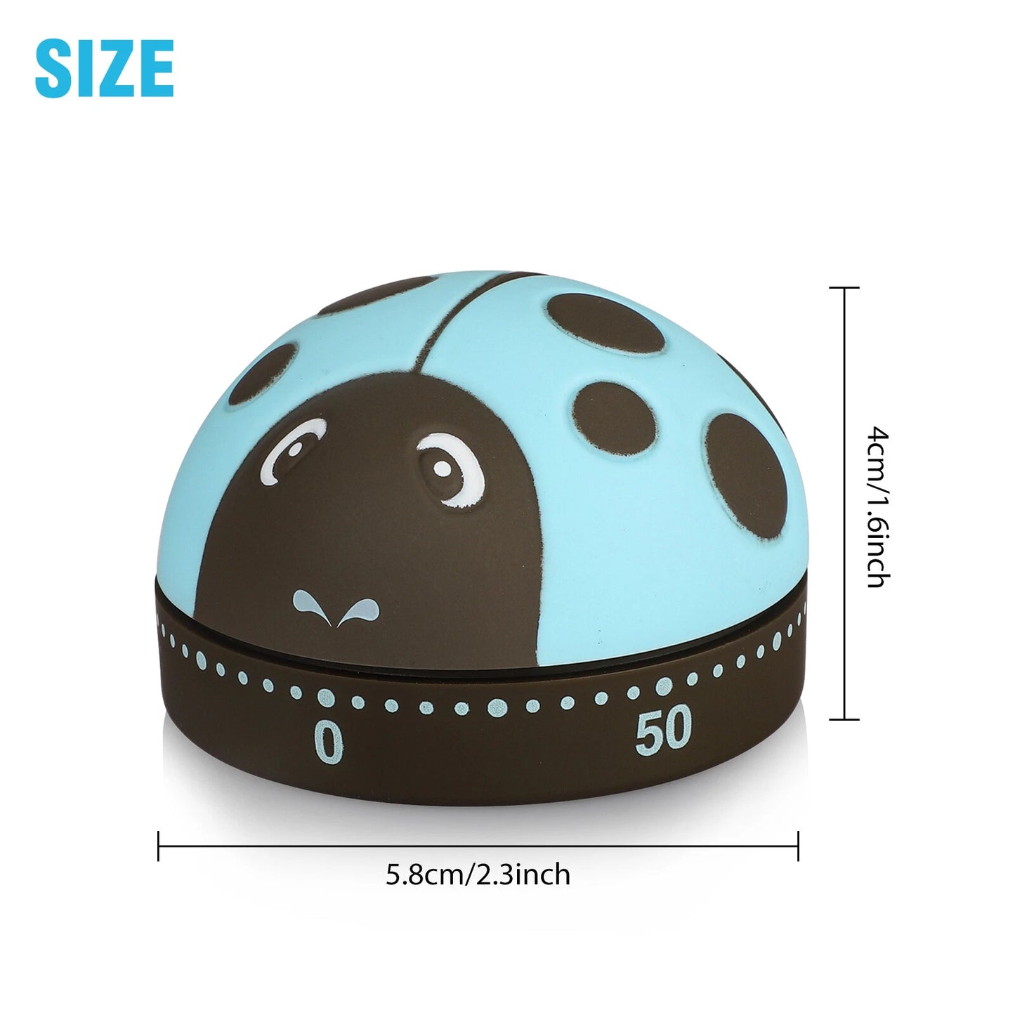 2pcs Cartoon Ladybug Mechanical Timer