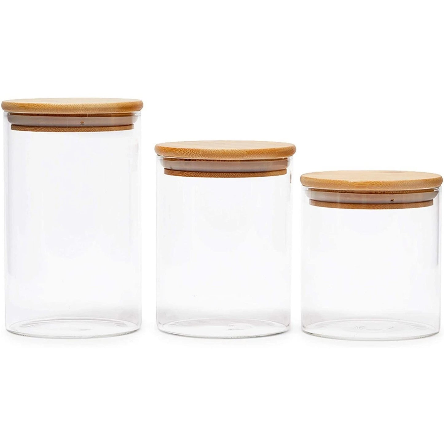 5-Pack Glass Canisters with Bamboo Lids