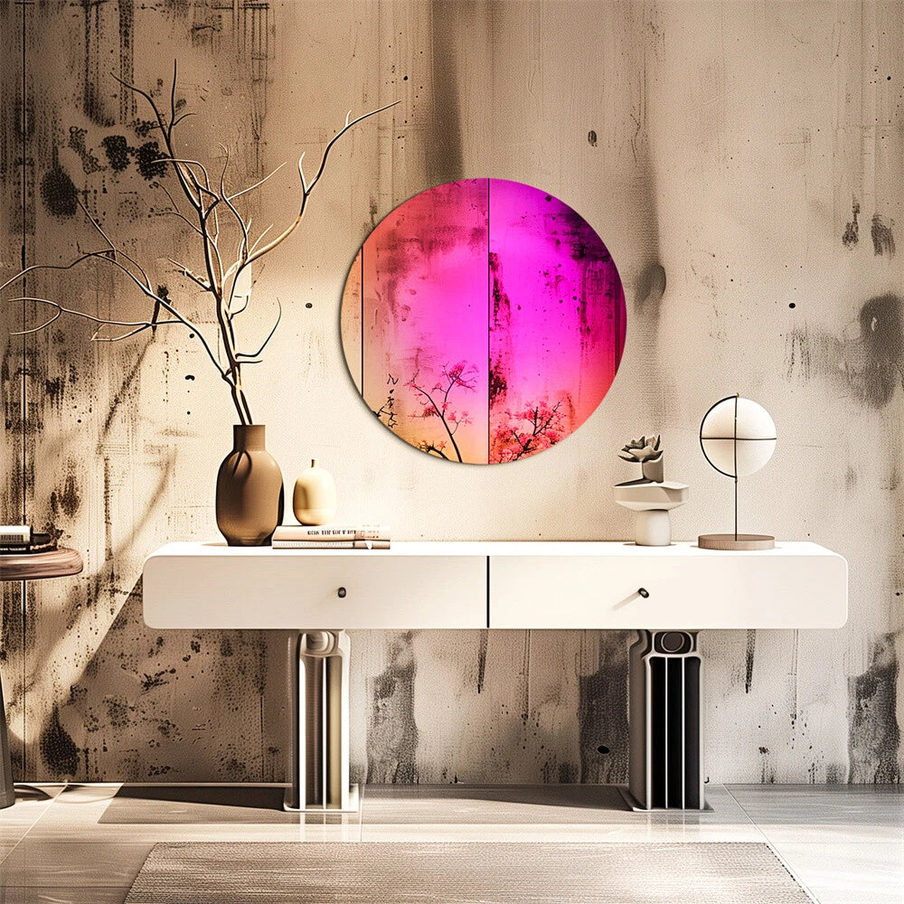 Round Wall Mirror with Iridescent Effect