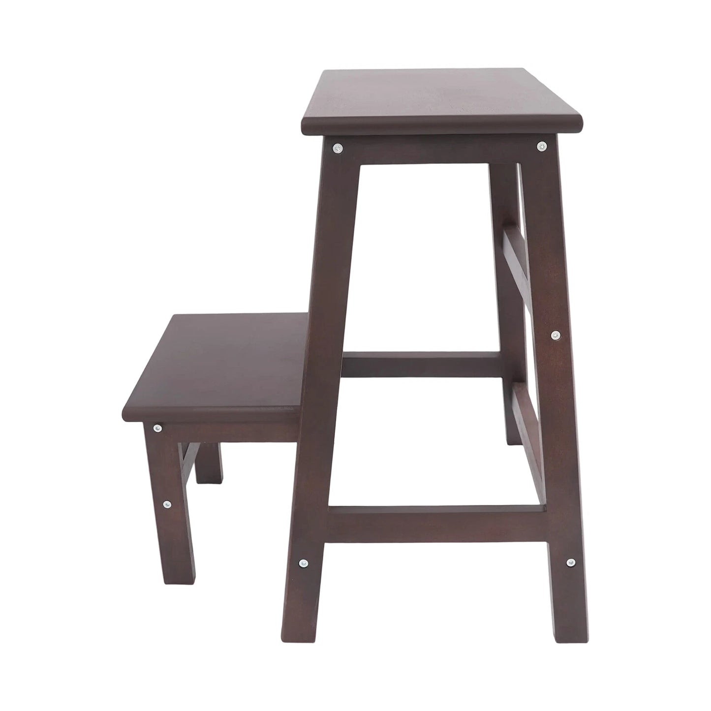 2-Tier Folding Step Stool – Multi-Purpose Wood Ladder and Stool