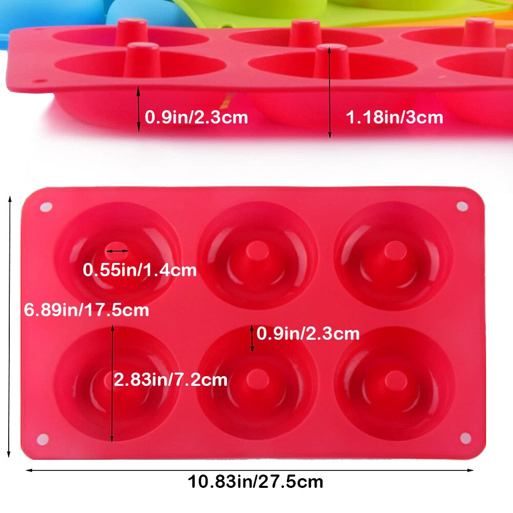 2-Pack Silicone Donut Molds Hot Pink