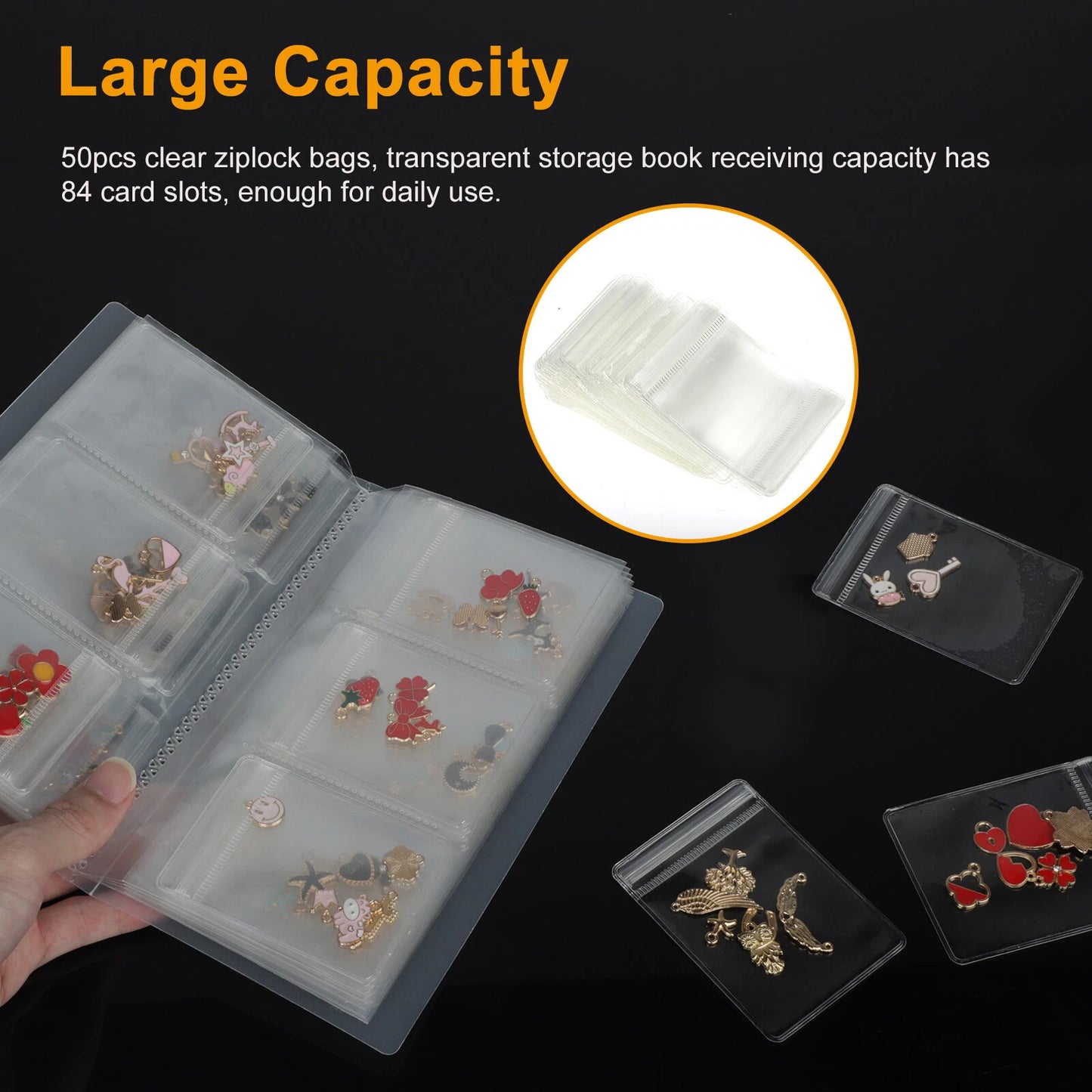 50PCS Clear Jewelry Organizer Storage Bag