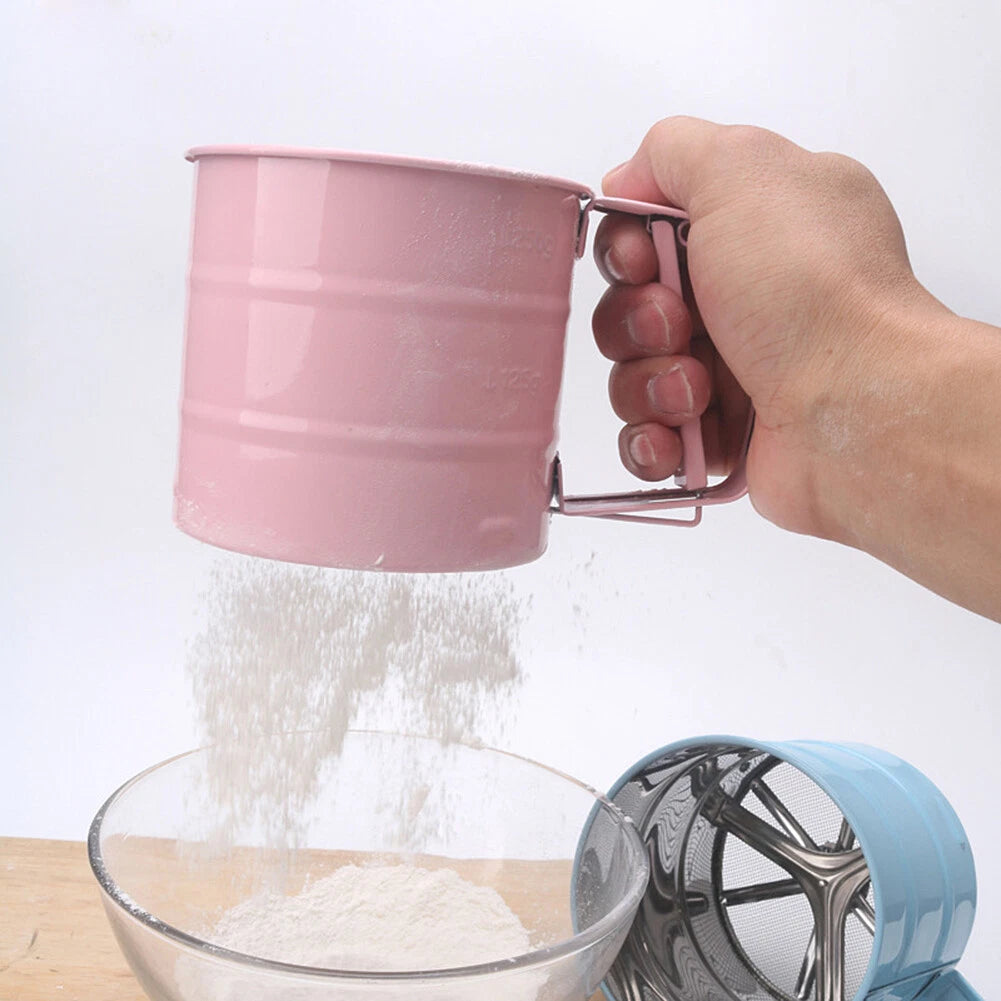 2-Pack Stainless Steel Mesh Flour & Sugar Sifter Pink