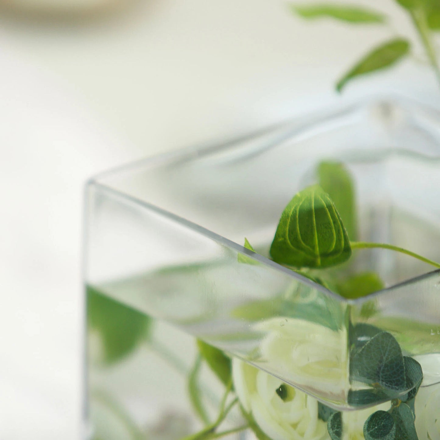 6 Clear Glass Cube Vases