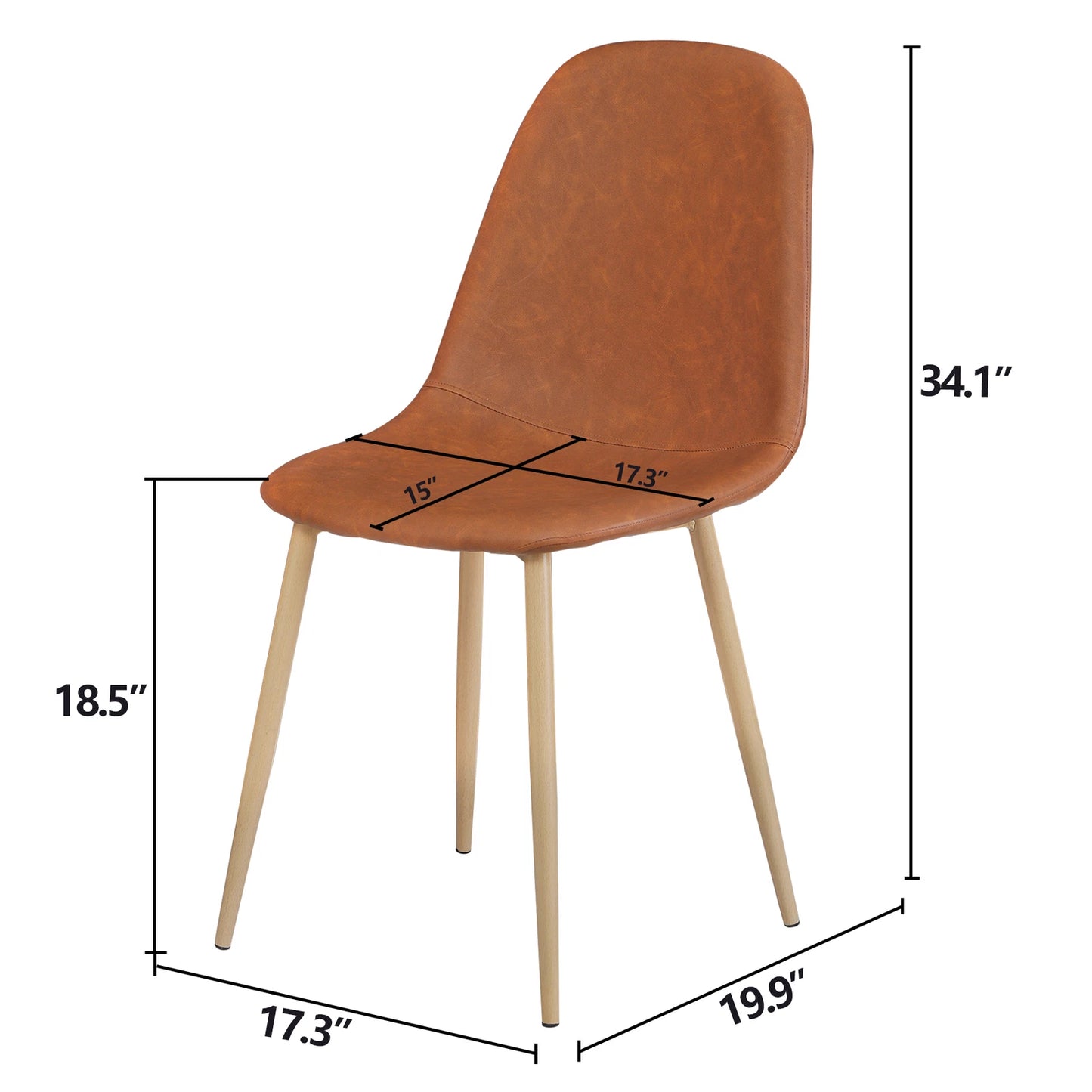Retro Brown Set of 2 Dining Chairs