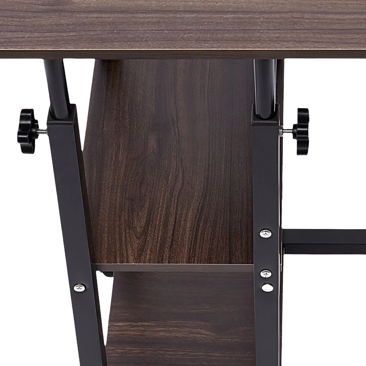 C-Shaped Adjustable Side Table with Wheels