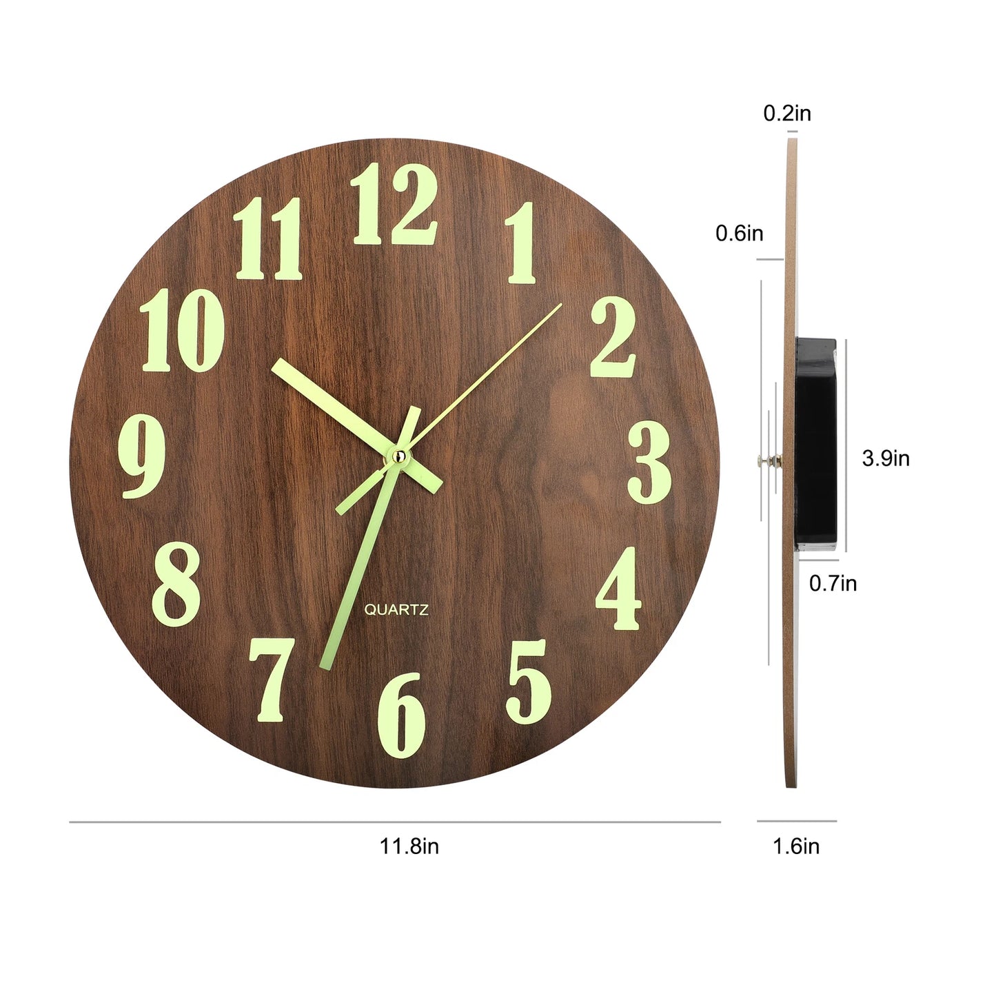 Large 12-Inch Modern Battery Wall Clock