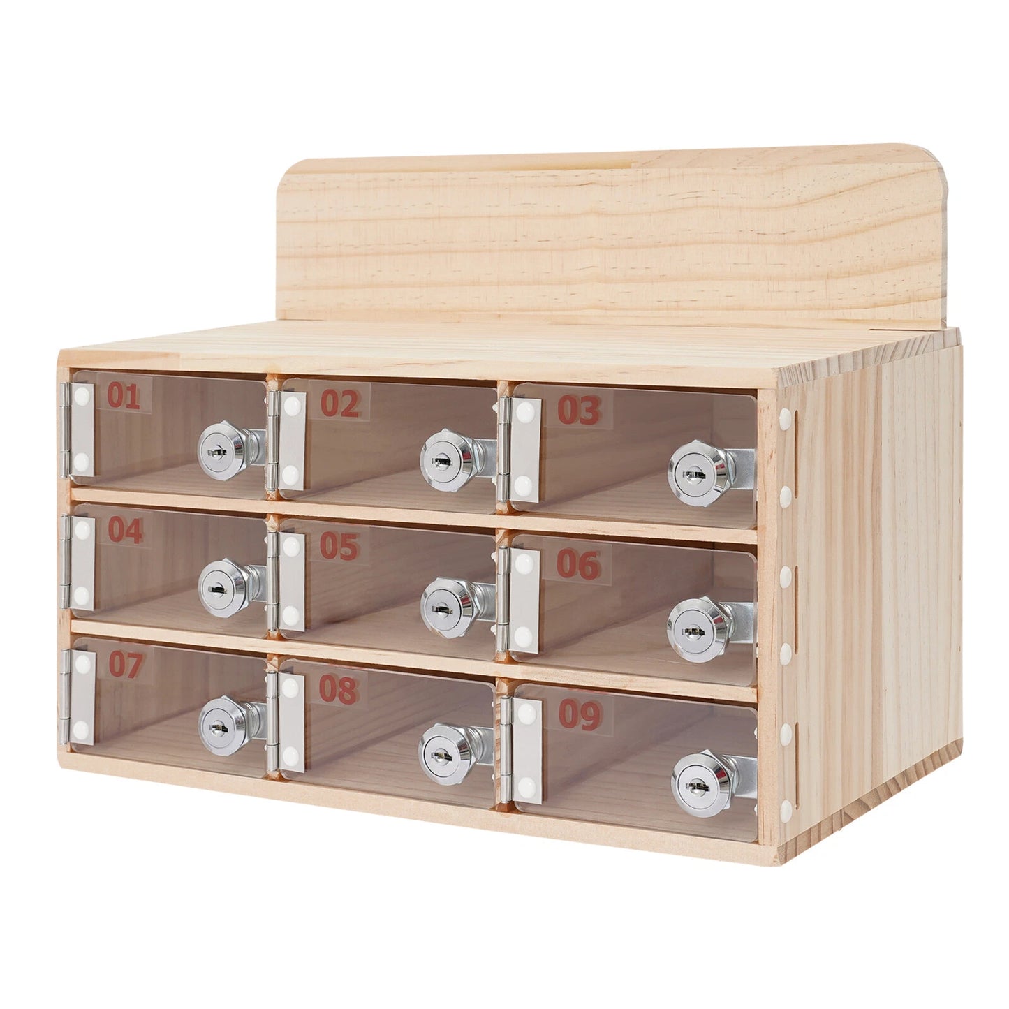 9-Slot Cell Phone Storage Cabinet – 3-Tier Organizer with Keys