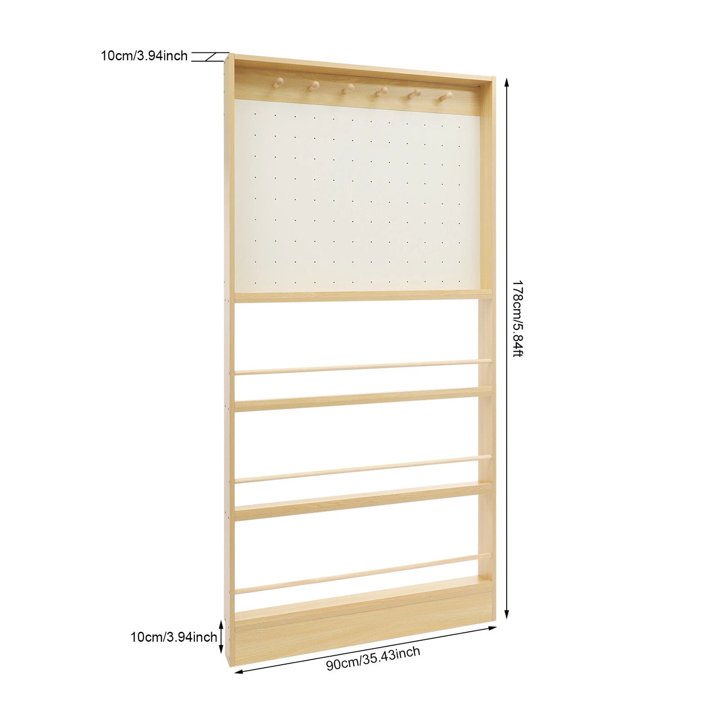 Behind-Door Bookshelf & Pegboard Storage Cabinet