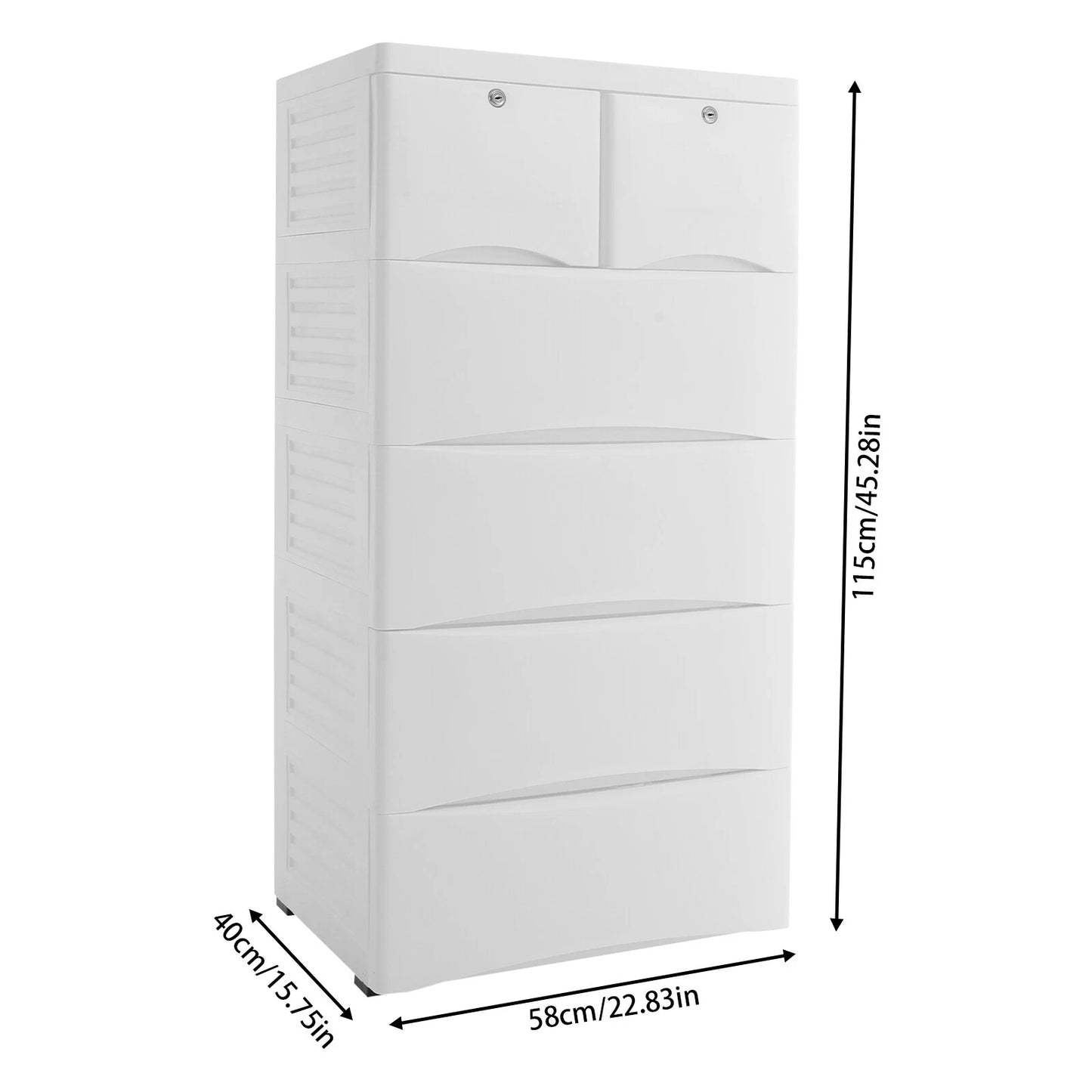 6-Drawer White Tall Dresser – Narrow Space-Saver Storage Chest