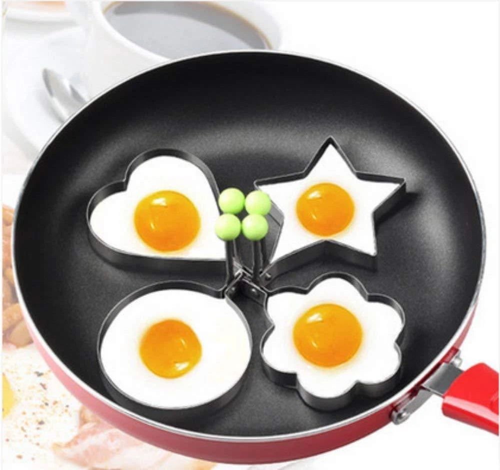 5-Piece Stainless Steel Egg & Pancake Ring Mold Set