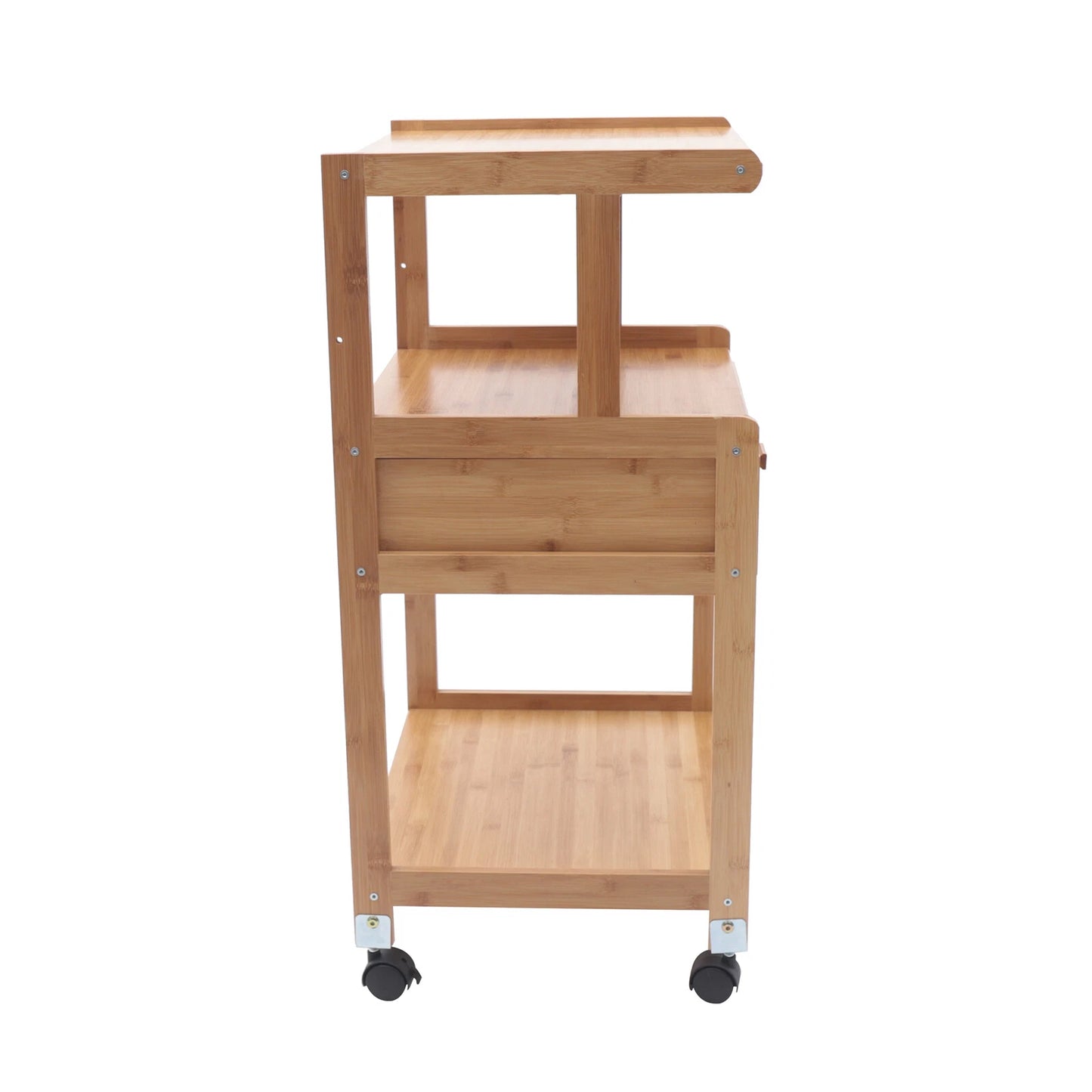 Mobile Printer Stand Rolling Cart – 2/3 Tier Bamboo Storage