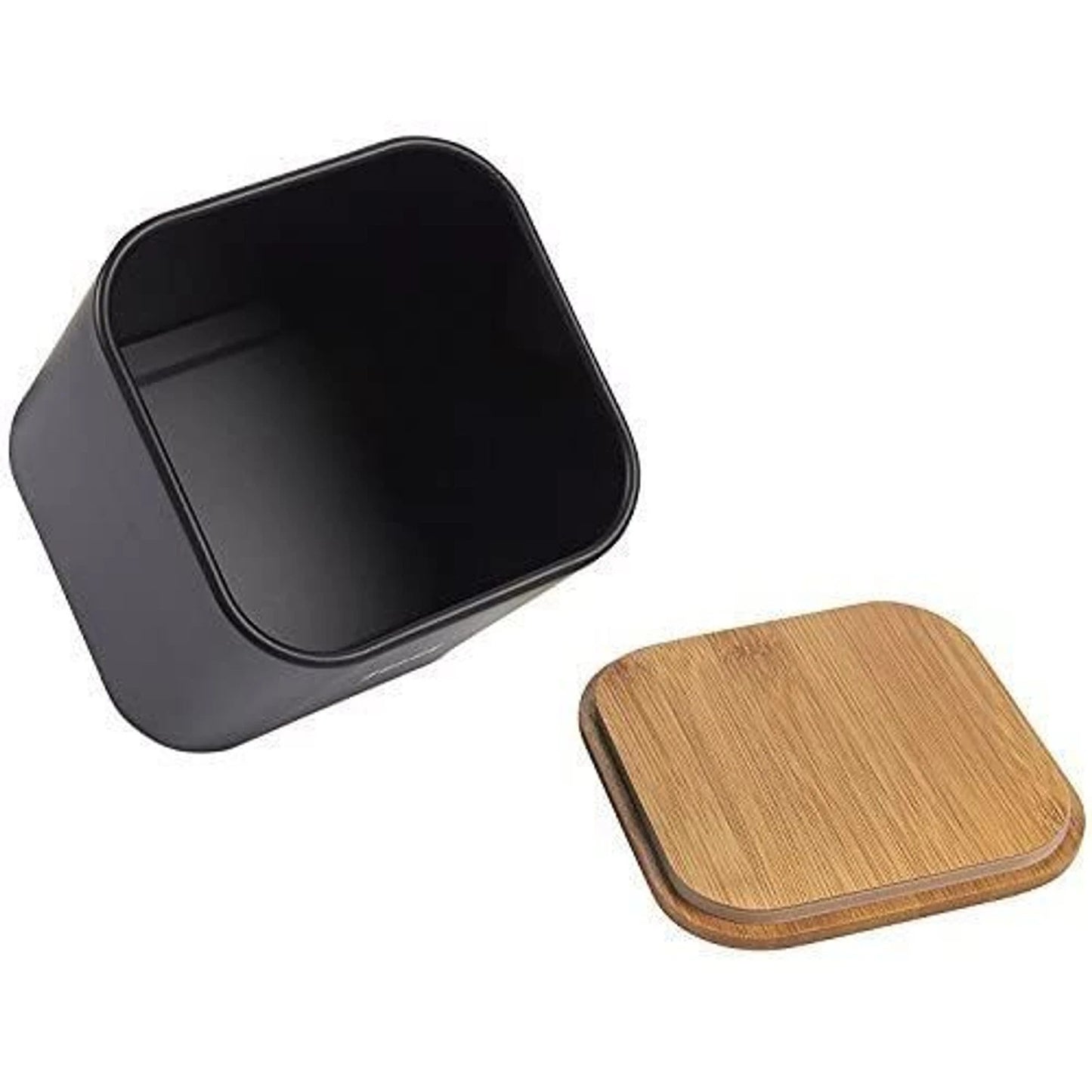 Set of 3 Black Iron Kitchen Canisters