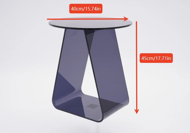 17.71''H Semi-Transparent Black Acrylic Side Table
