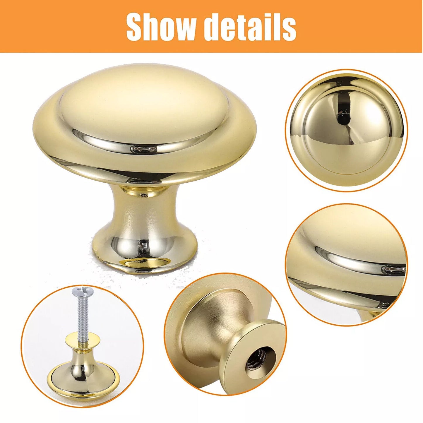 20PCS Brushed Gold Cabinet Knobs