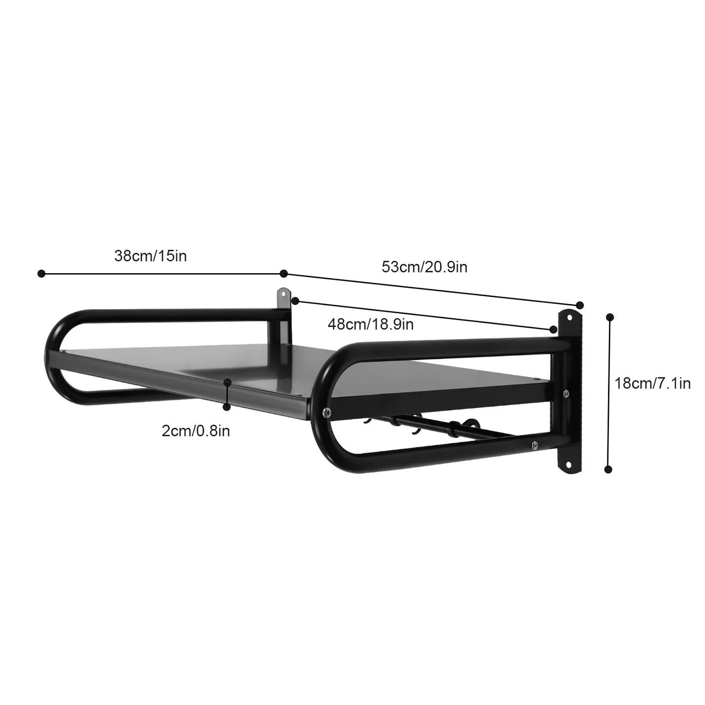 48cm Carbon Steel Wall Mounted Shelf for Kitchen & Bathroom