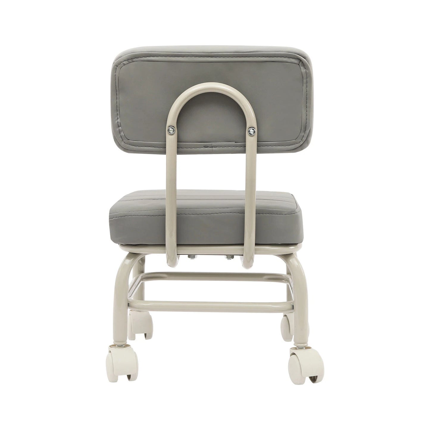 Low Rolling Stool with Backrest – Swivel Caster Wheels