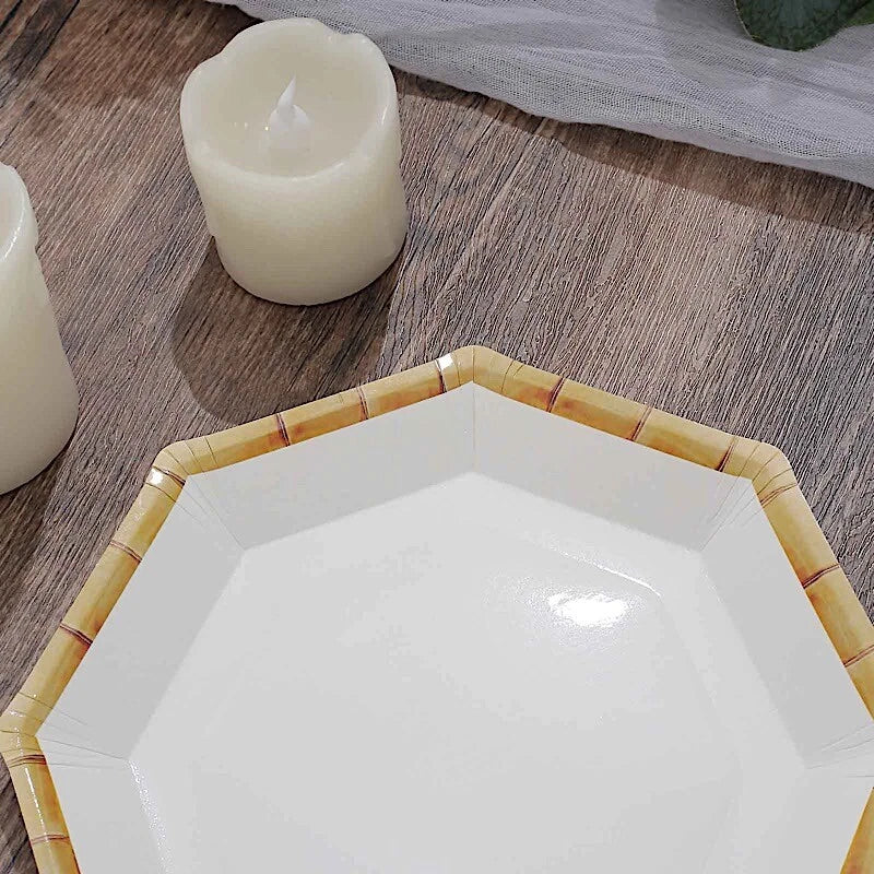 Home Collection 25-Pack White Octagon Disposable Dinner Paper Plates