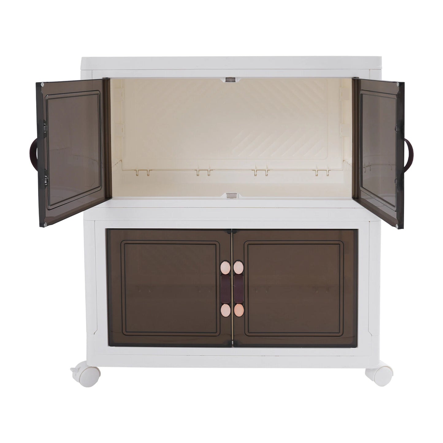 2-Tier Large Capacity Storage Cabinet with Wheels