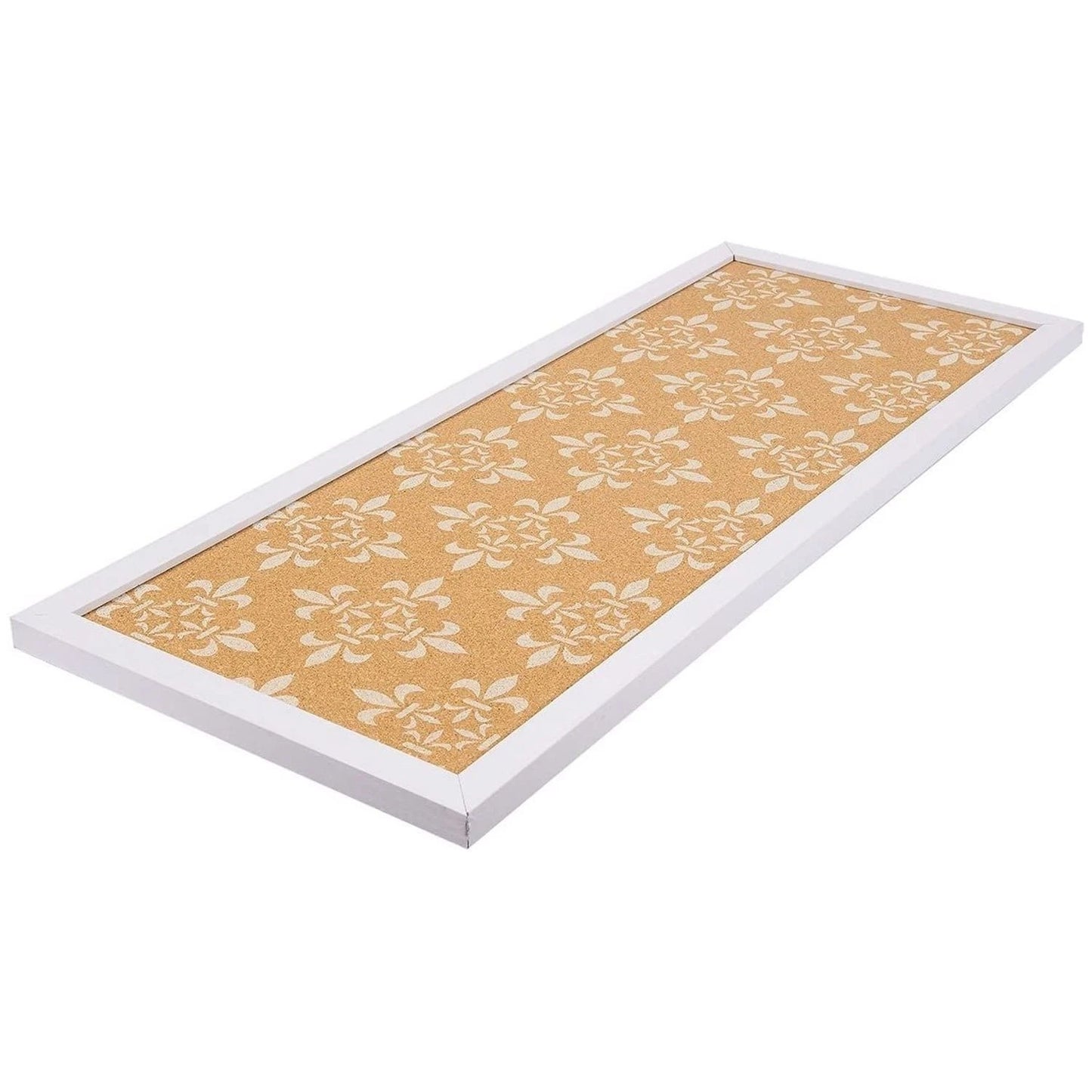 Decorative Cork Board for Walls with White Frame