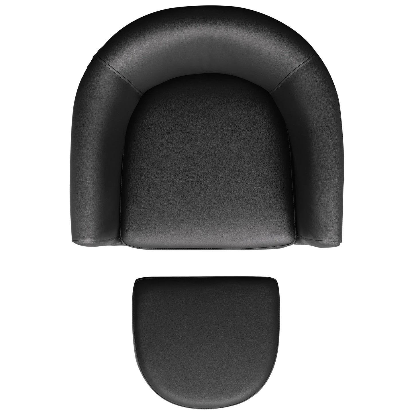 Modern Faux Leather Barrel Club Chair with Ottoman