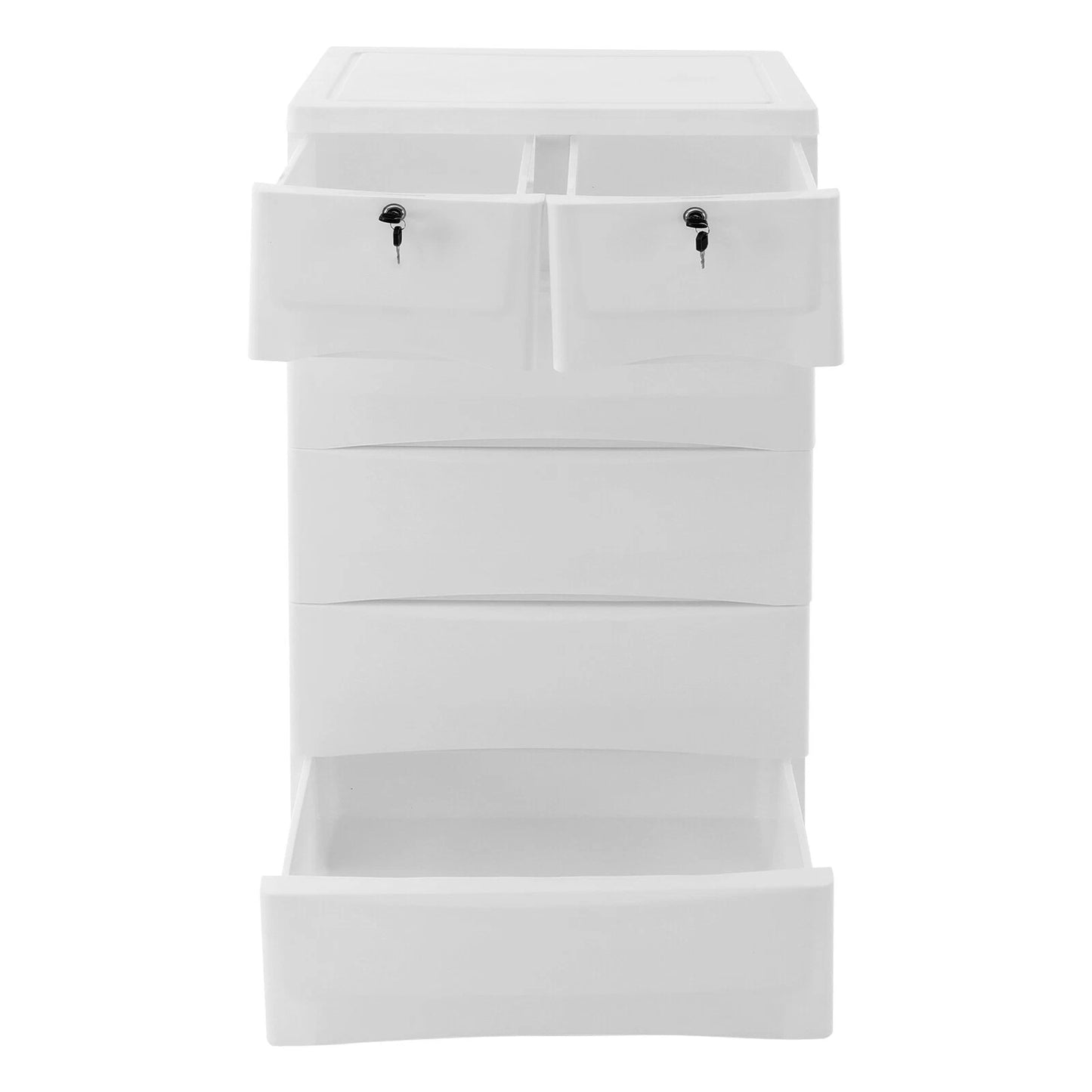 6-Drawer White Tall Dresser – Narrow Space-Saver Storage Chest