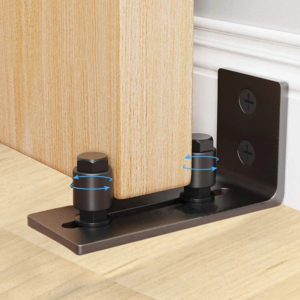 2 Pack Adjustable Wall Flat Stay Roller Guide Bottom Sliding Barn Door