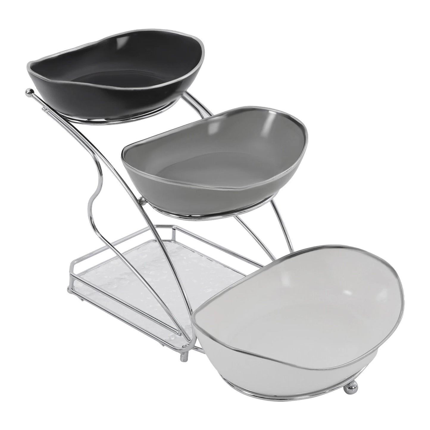 3-Tier Fruit Serving Bowl Holder with Stand
