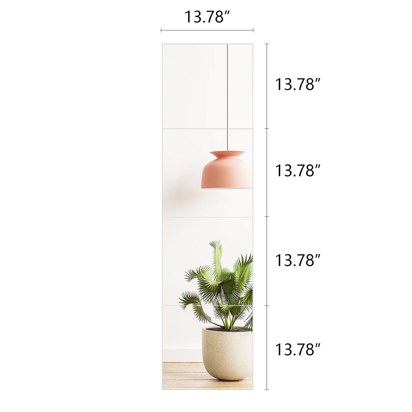 Full Length Mirror Tiles – 4PCS Frameless Wall Mirror Set