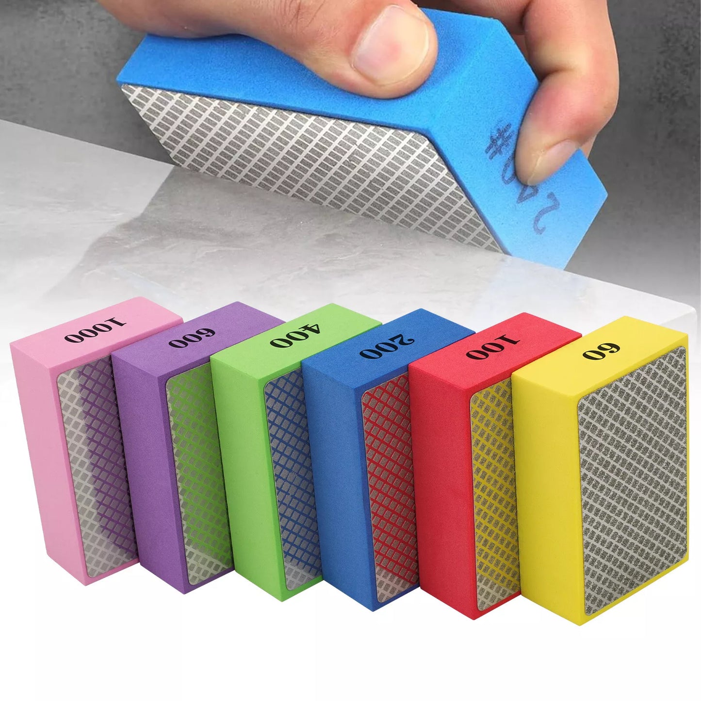 6-Pack Diamond Polishing Pads Sanding Blocks
