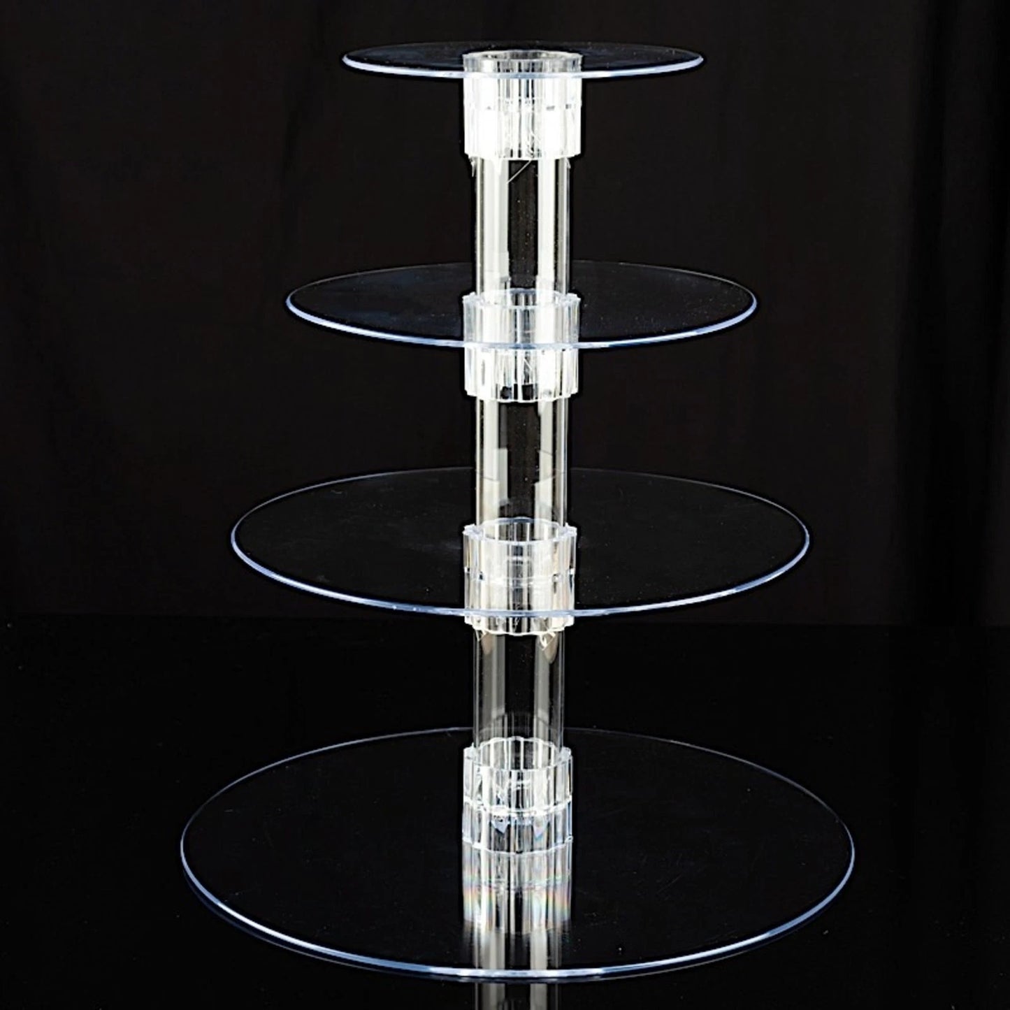Home Collection Round 4-Tier Acrylic Cupcake and Dessert Display Stand Clear 14"