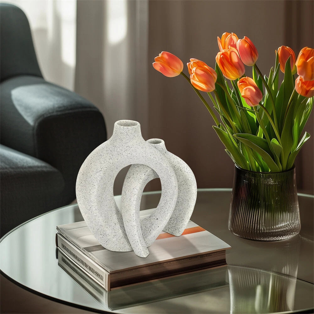 Nordic 3D Hollow Donut Vase Set of 2