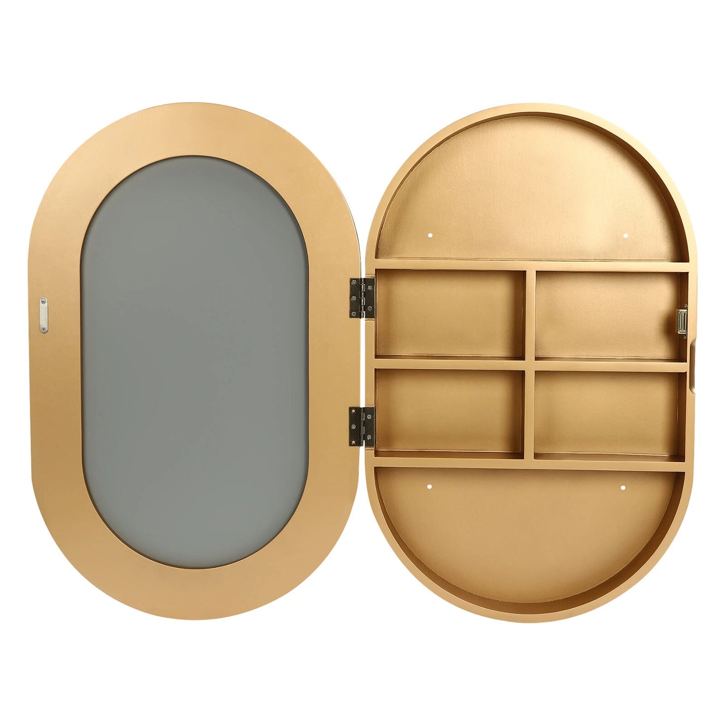 50.2*78.3cm Oval Bathroom Wall Storage Cabinet Mirror