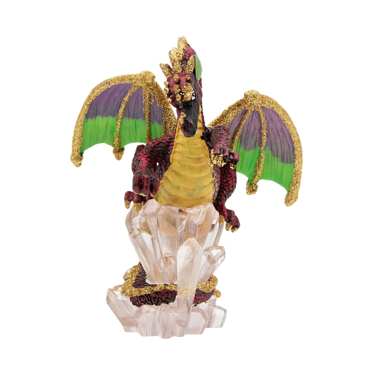 Mystical Dragons Wigfal Red Dragon Figurine with Illuminated Pedestal
