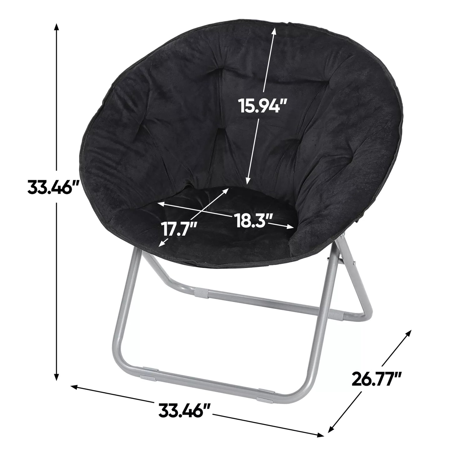 Folding Faux Fur Chair with Metal Frame