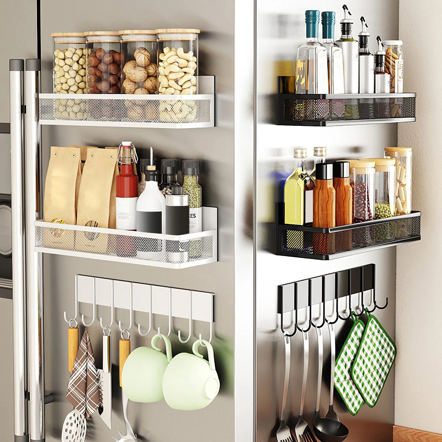 Magnetic Spice Rack Set – 3-Piece Kitchen Organizer