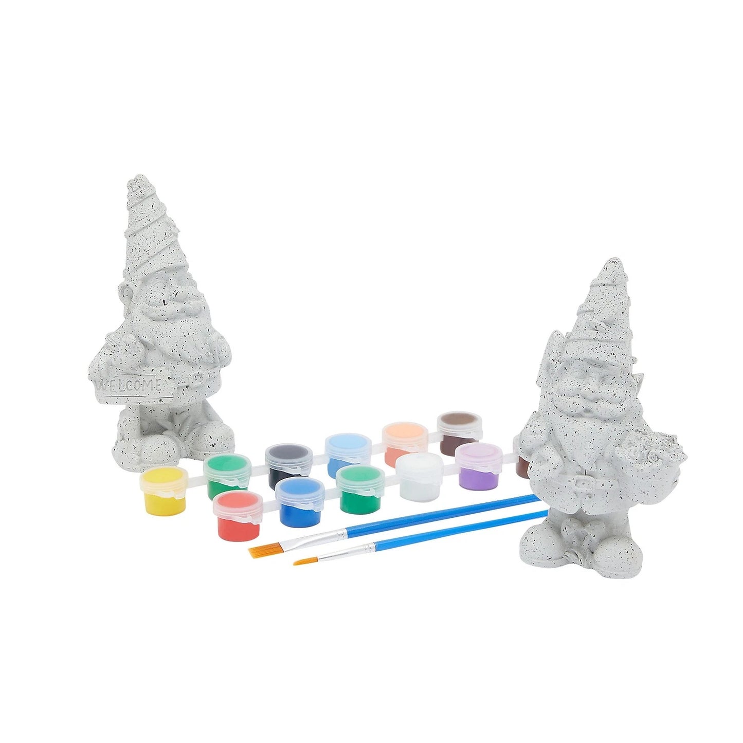 DIY Craft Set with Paint, Brushes & Figurines (16 Pieces)