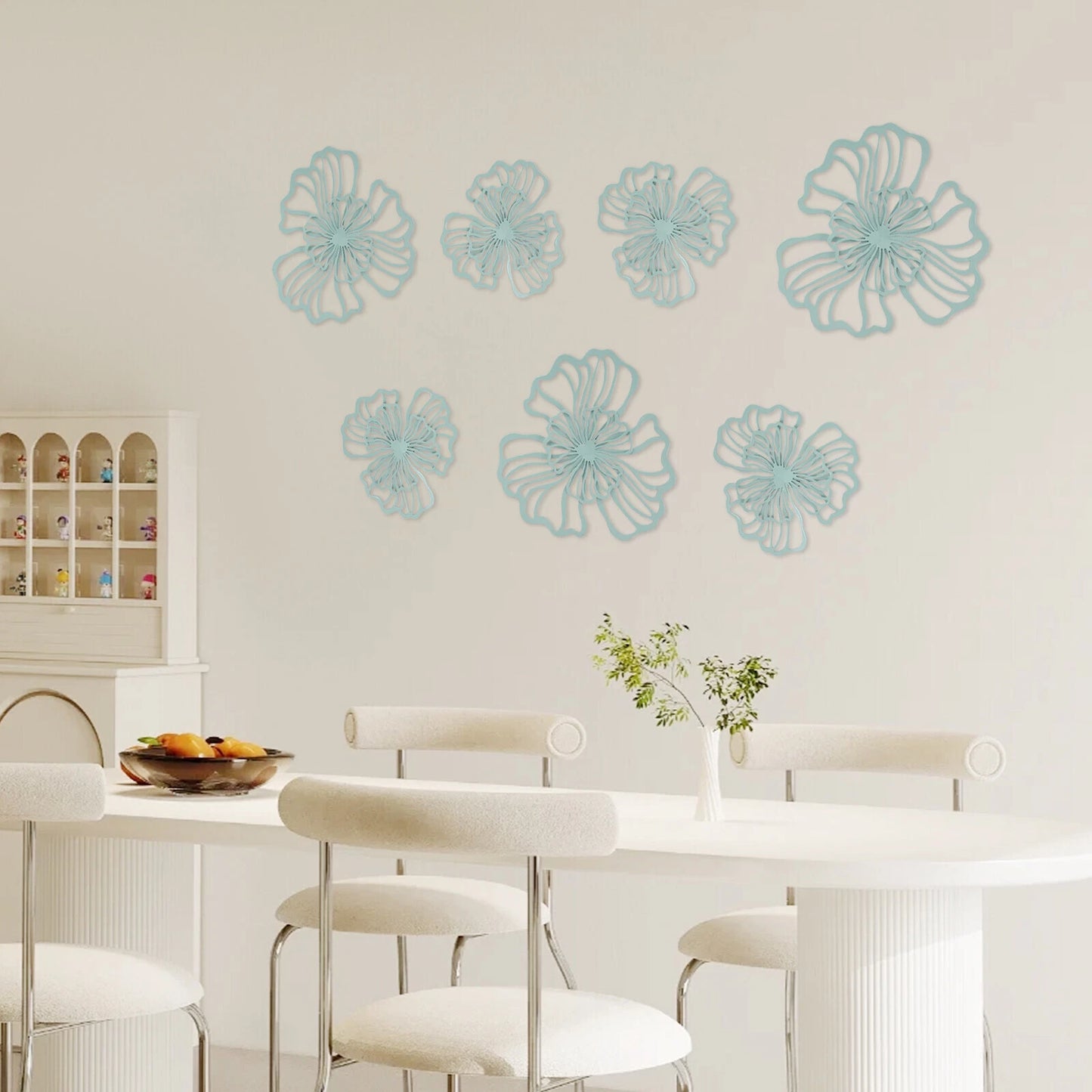 7-Piece Metal Wall Decor – Flower Wall Hanging Art