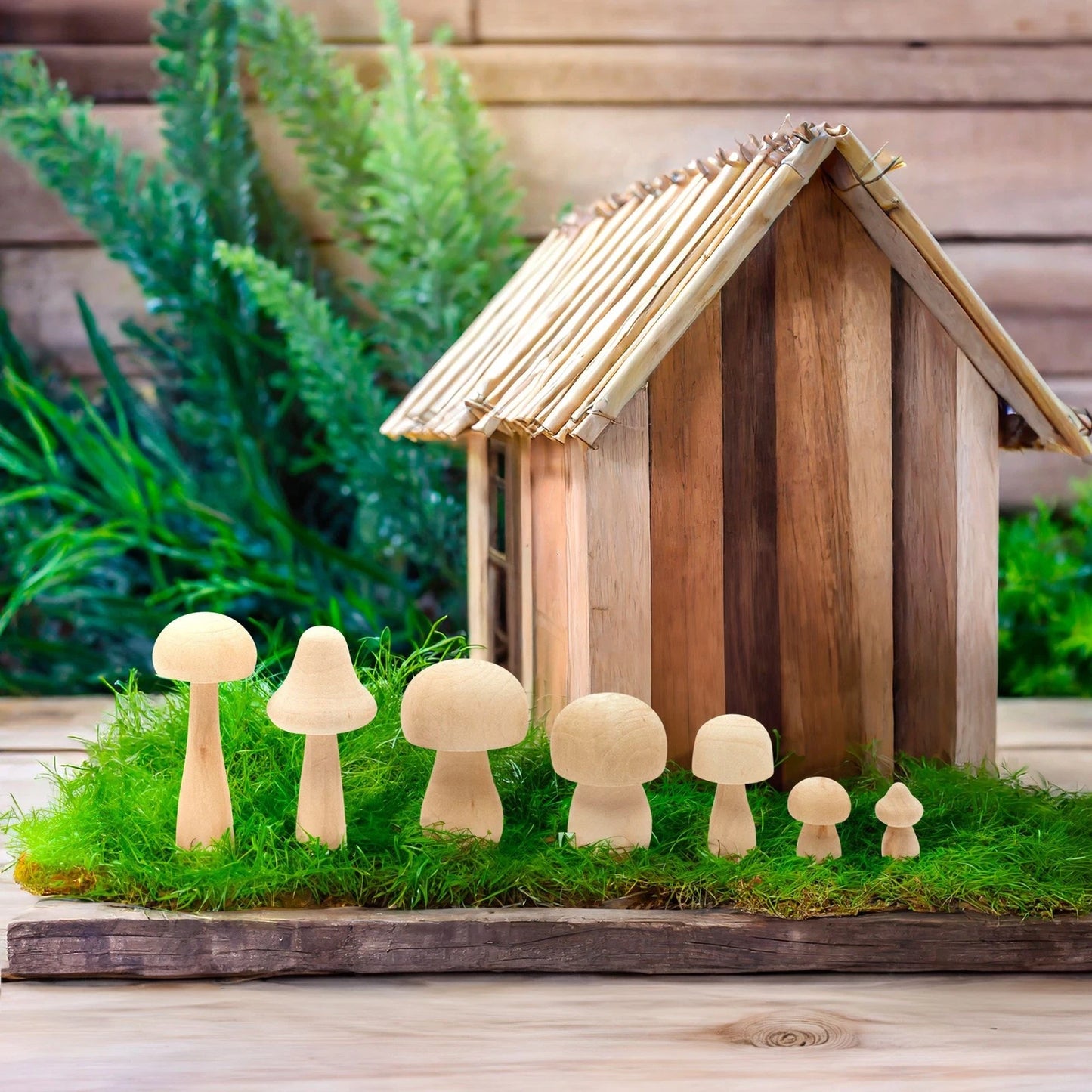 Mini Unfinished Wood Figurines (7 Sizes, 14 Pack)