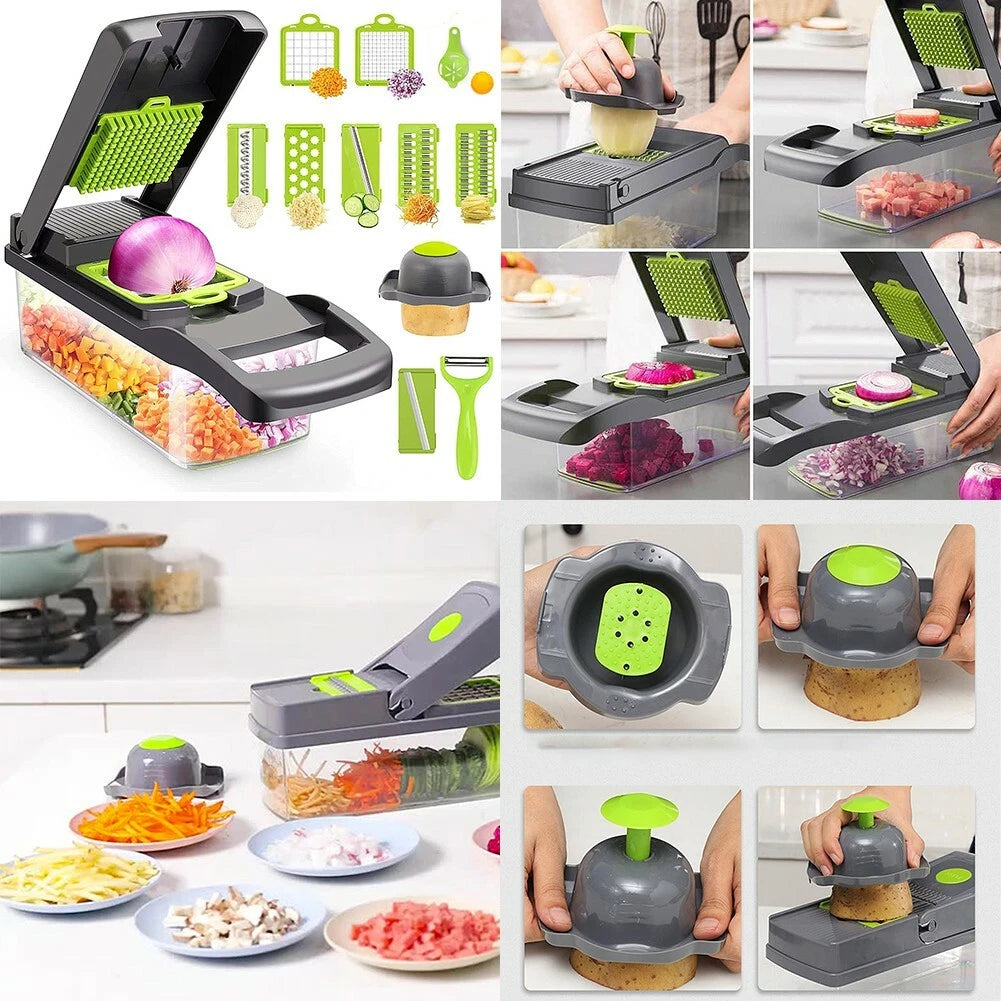 14-in-1 Vegetable Chopper & Slicer Set with Container