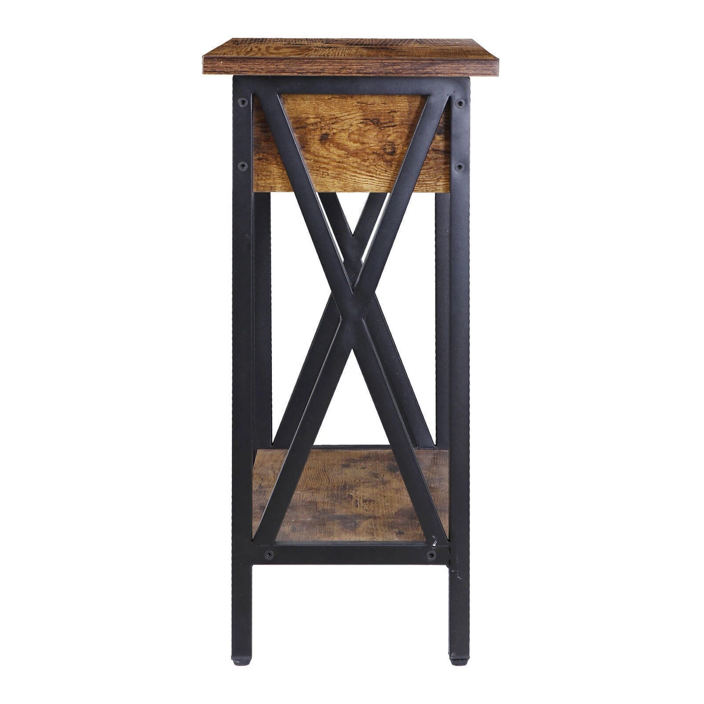 24" Flip Top End Table with Charging Station & Hidden Storage