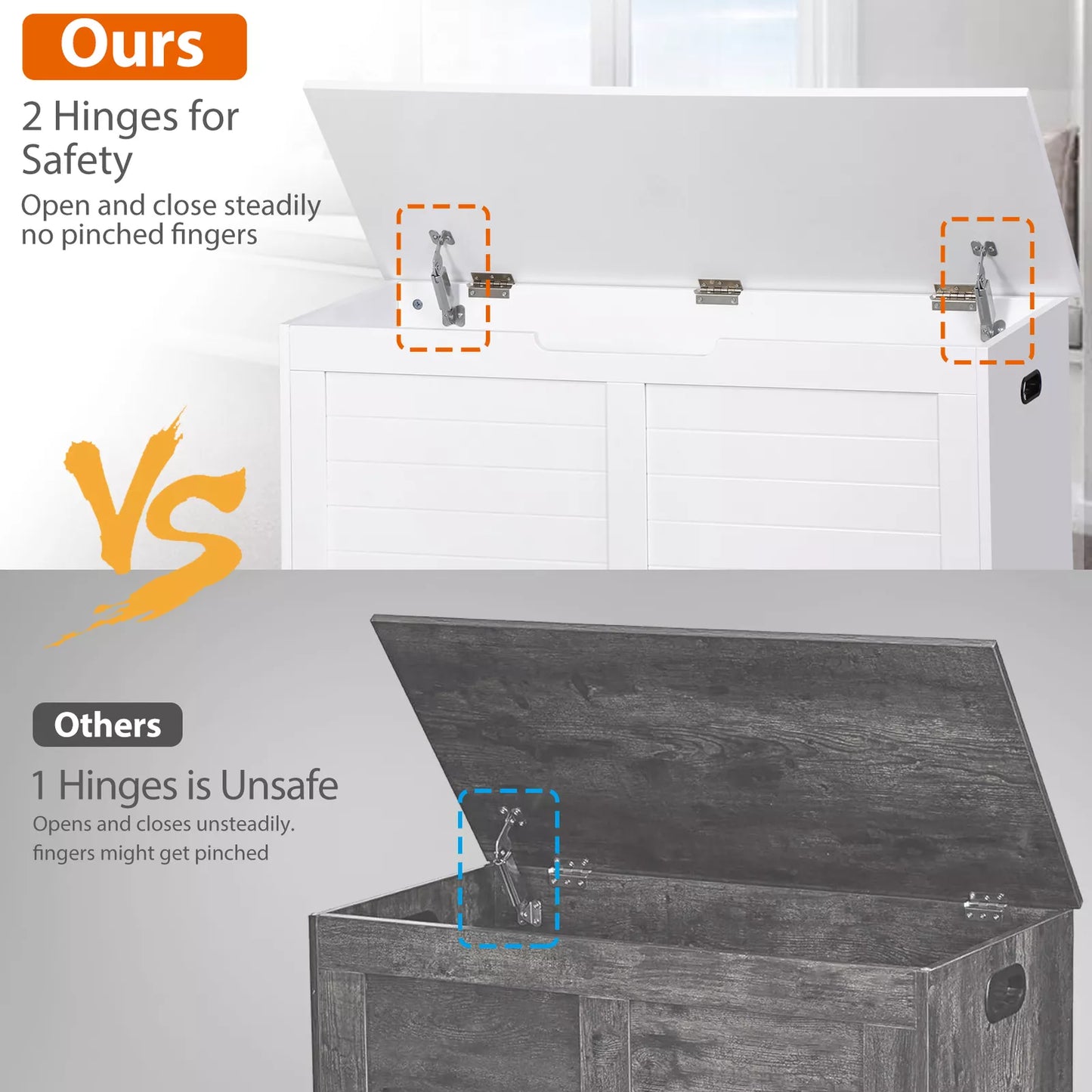 39.4'' Large Toy Box Storage Organizer Cabinet
