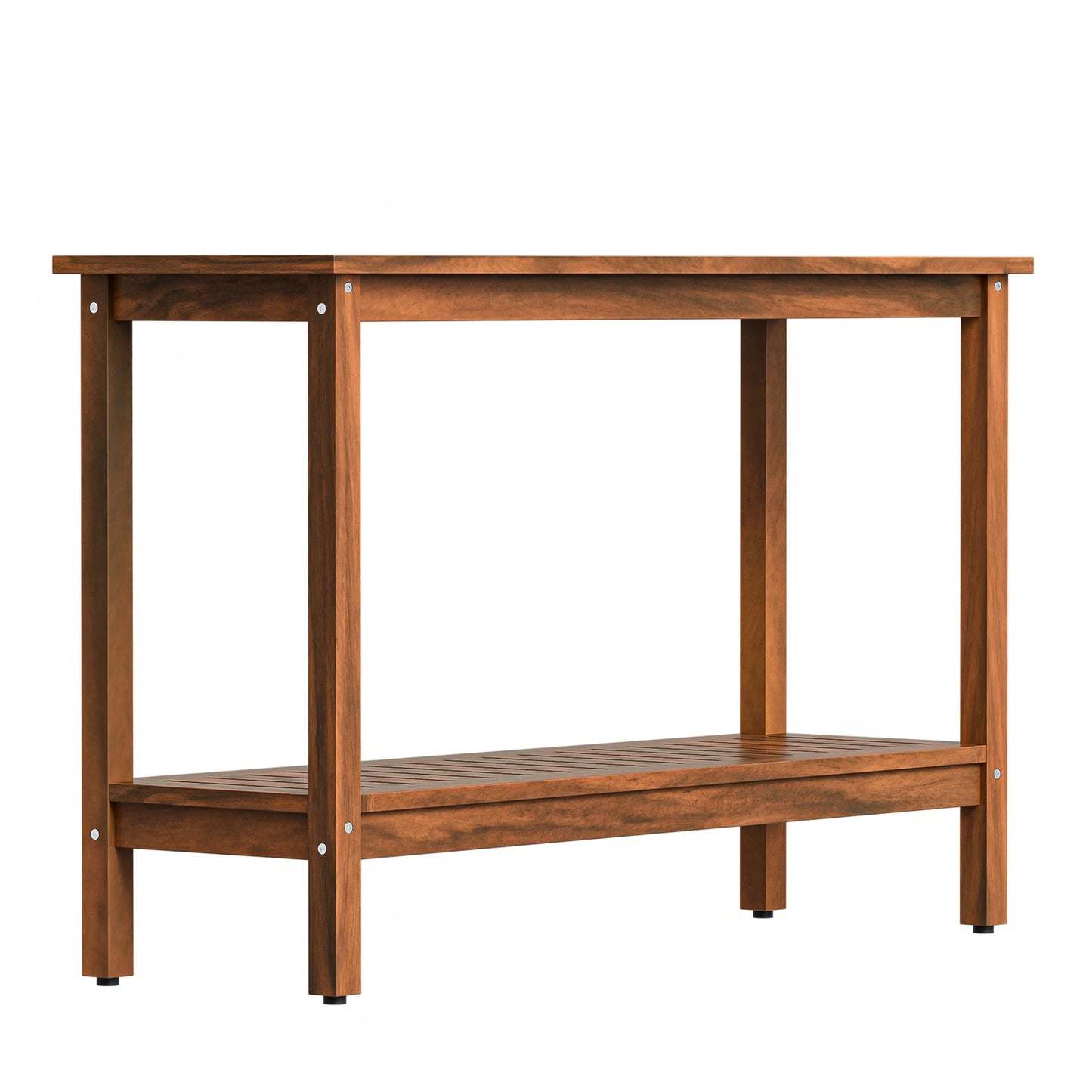 48" Wooden Patio Console Table with 2-Tier Storage Shelf