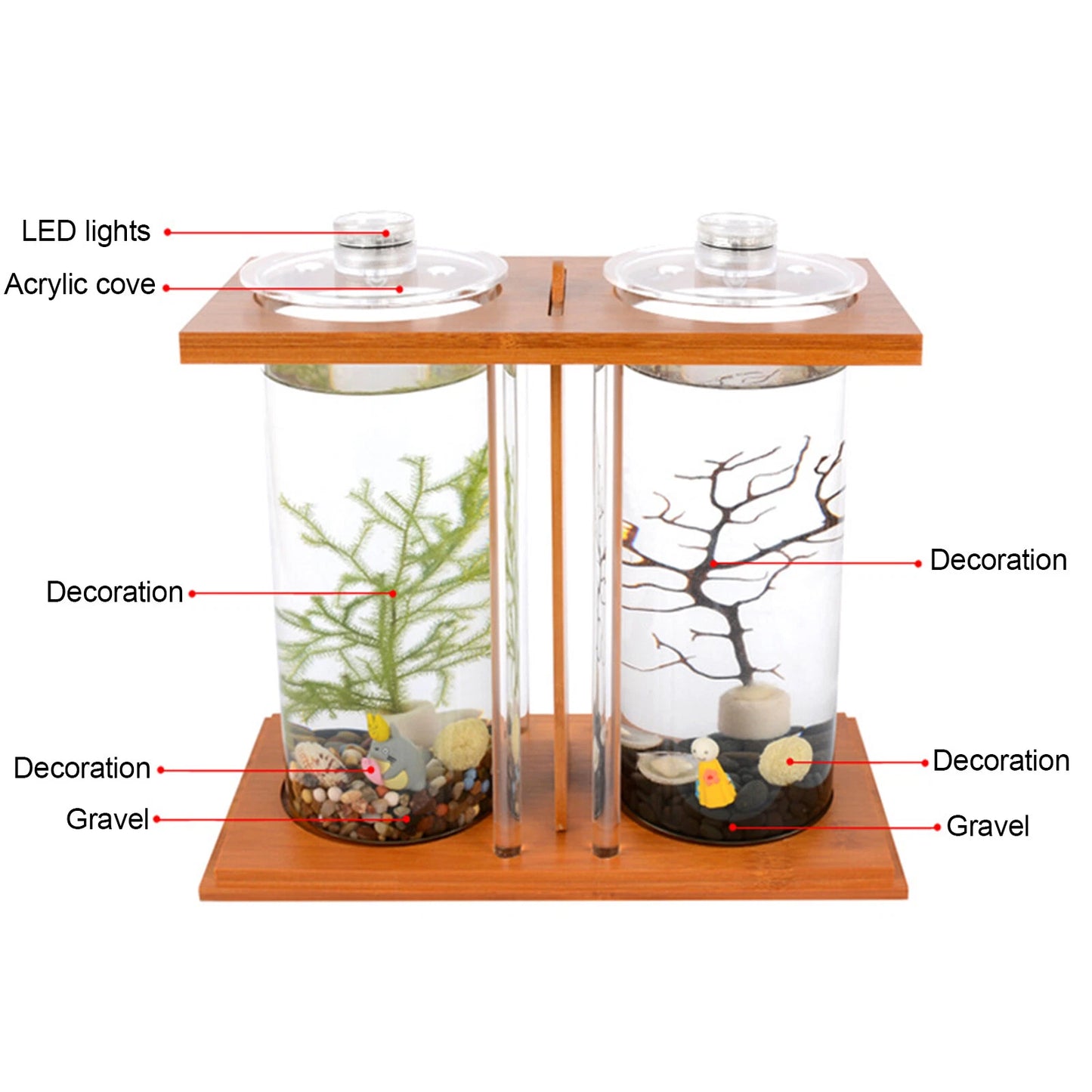 Mini Dual Glass Betta Fish Tank
