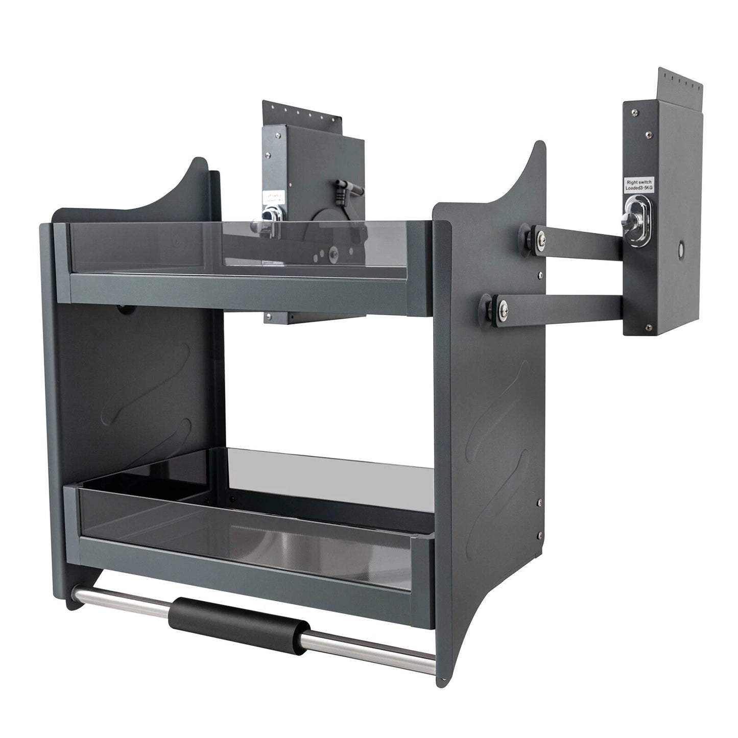 24-Inch Pull-Down Cabinet Shelf Wall Mount Storage Organizer