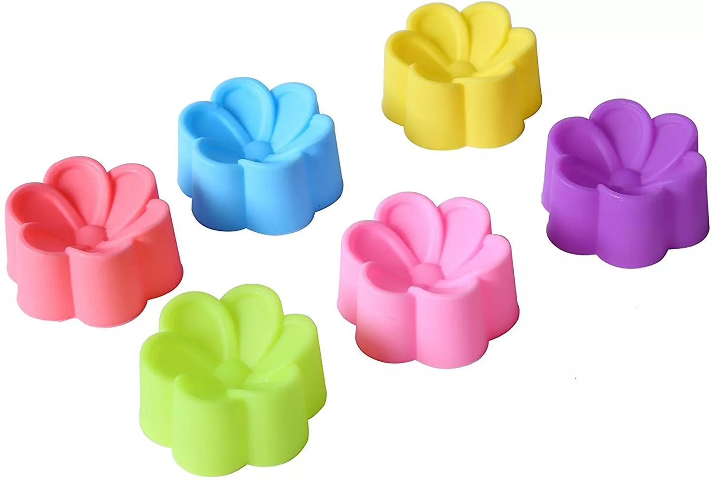 36-Pack Reusable Silicone Baking Cups Assorted Flowers